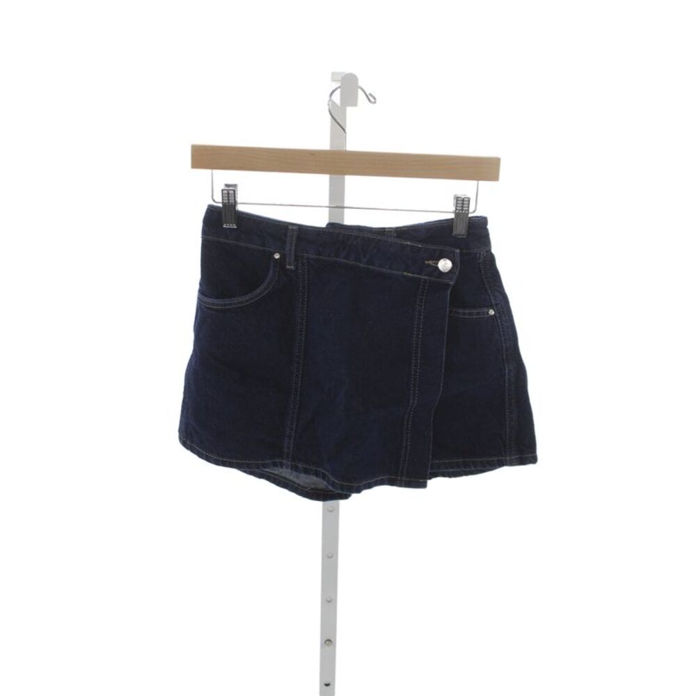Zara Women Wrap Denim Shorts Blue Button Size XS